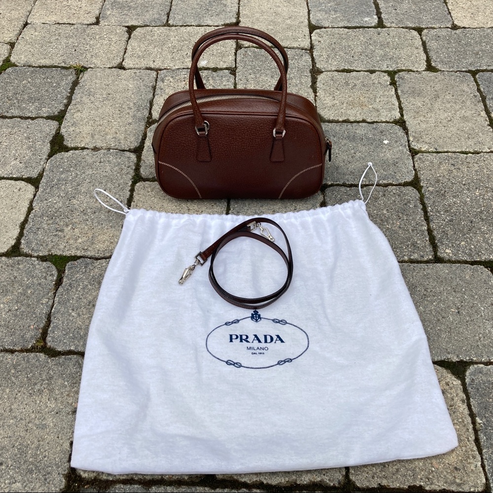 Prada Vitello Bowler Bag | Sm. | Brown | AUTHENTIC